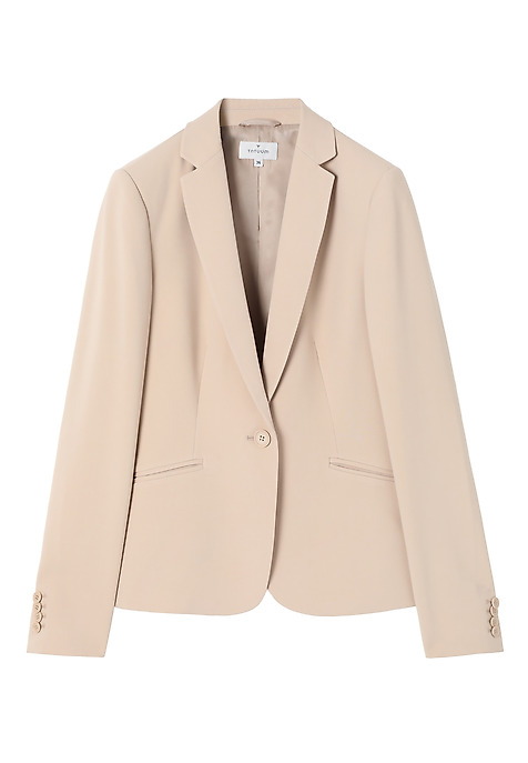 LADIES’ BLAZER WITH A FRONT BUTTON - EWIA BEIGE 2