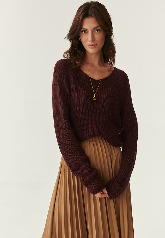 LEKKI SWETER DAMSKI Z WEŁNĄ BAKO LEKKI SWETER DAMSKI Z WEŁNĄ BAKO CZERWONY 3