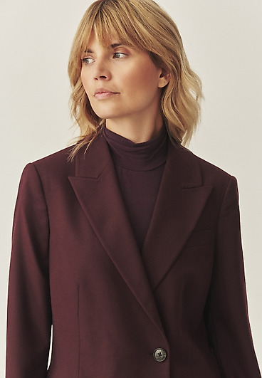 BORDOWY ŻAKIET Z WEŁNĄ - SOHO BORDOWY ŻAKIET Z WEŁNĄ - SOHO