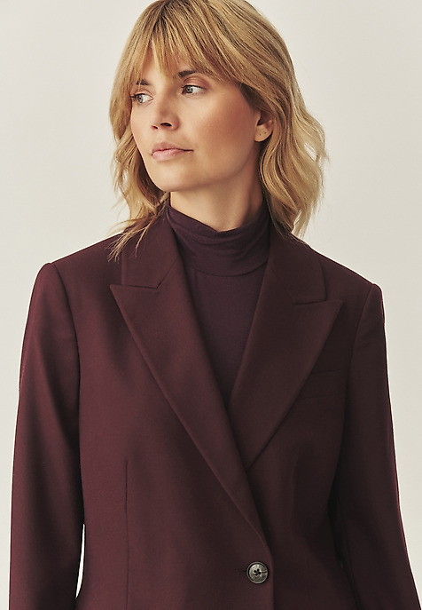 BORDOWY ŻAKIET Z WEŁNĄ - SOHO BORDOWY ŻAKIET Z WEŁNĄ - SOHO