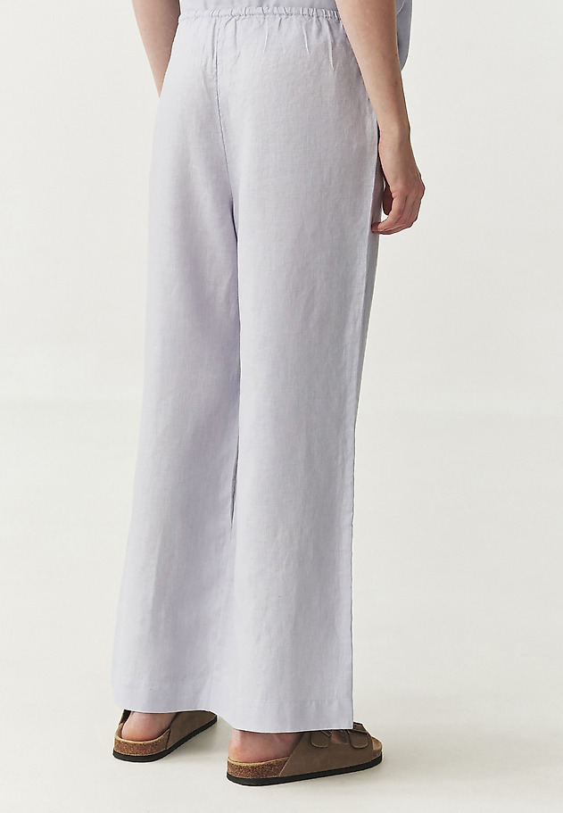 LINEN TROUSERS WITH WIDE LEG - CANELA LINEN TROUSERS WITH WIDE LEG - CANELA FIOLETOWY 3