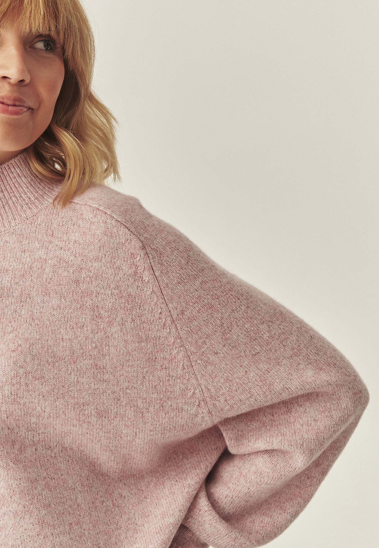 MELANŻOWY SWETER Z WEŁNY MULESING FREE - SIENNA MELANŻOWY SWETER Z WEŁNY MULESING FREE - SIENNA RÓŻOWY 117687