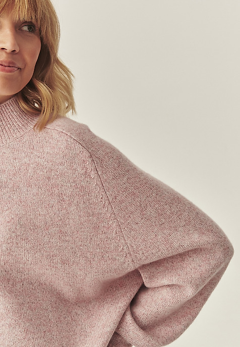 MELANŻOWY SWETER Z WEŁNY - SIENNA RÓŻOWY 2