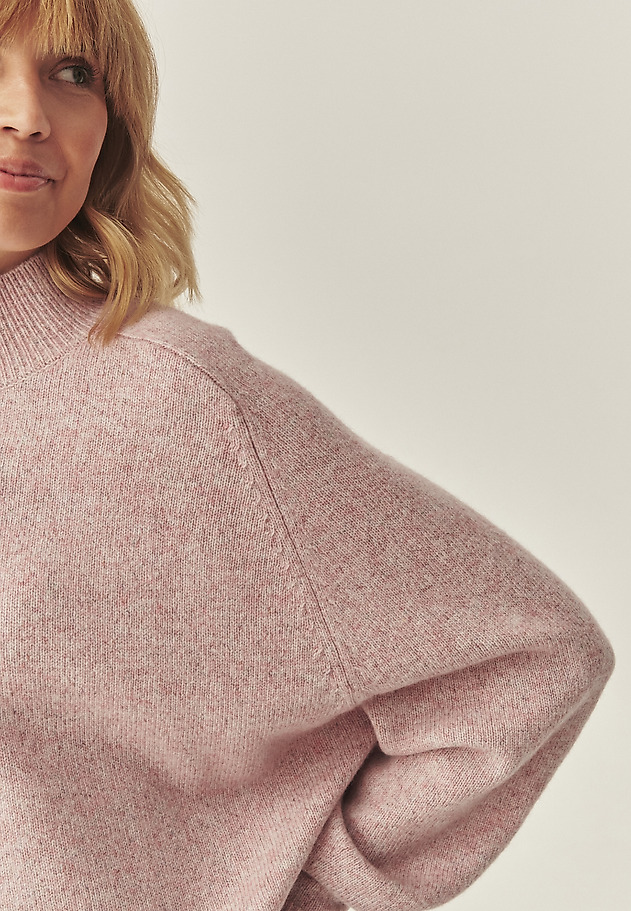 MELANŻOWY SWETER Z WEŁNY MULESING FREE - SIENNA MELANŻOWY SWETER Z WEŁNY MULESING FREE - SIENNA RÓŻOWY 4