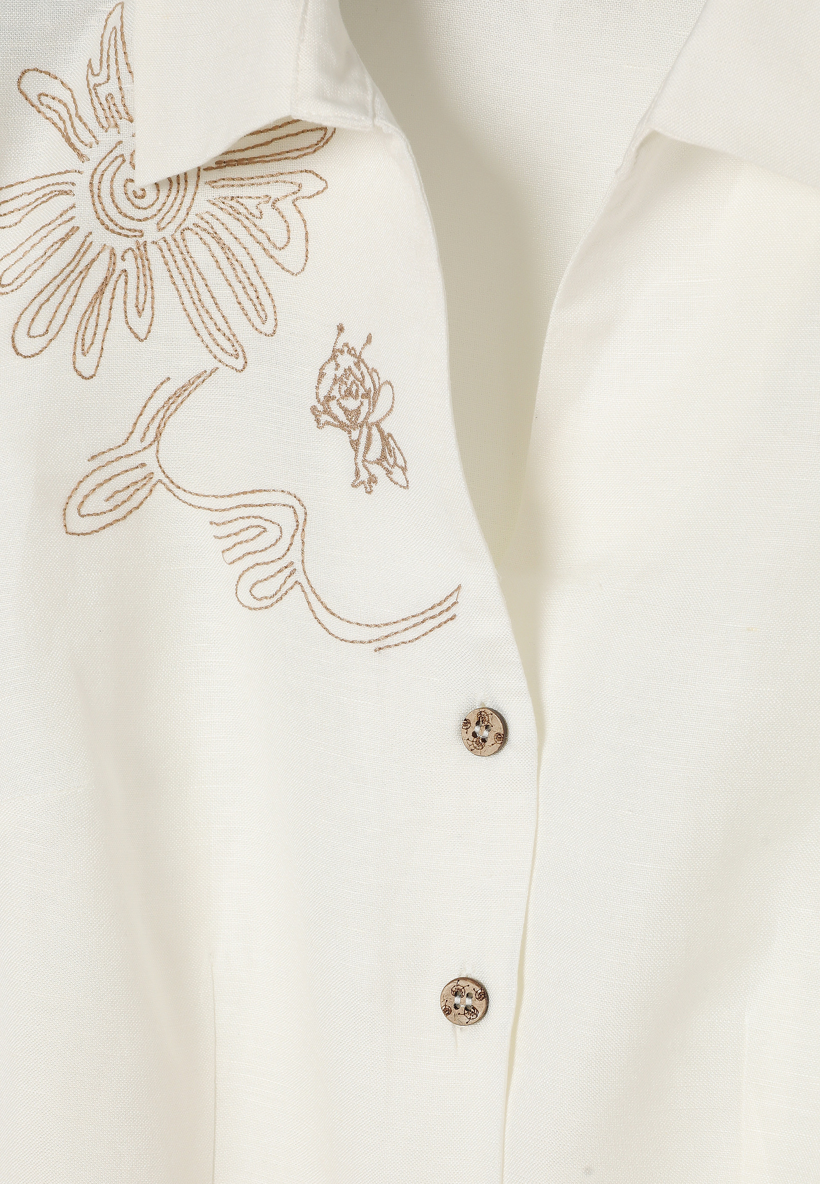 MIDI SCHMISSERIE DRESS IN LINEN AND VISCOSE - RONNA MIDI SCHMISSERIE DRESS IN LINEN AND VISCOSE - RONNA ECRU 110365