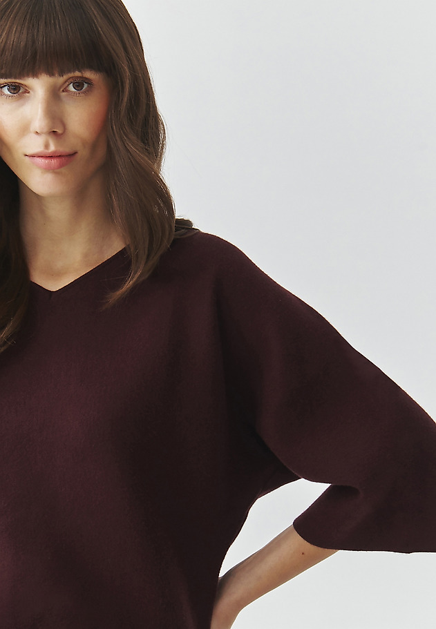 LADIES' JUMPER WITH WIDE SLEEVES AND CREW NECKLINE — RAFIA LADIES' JUMPER WITH WIDE SLEEVES AND CREW NECKLINE — RAFIA PURPLE 5