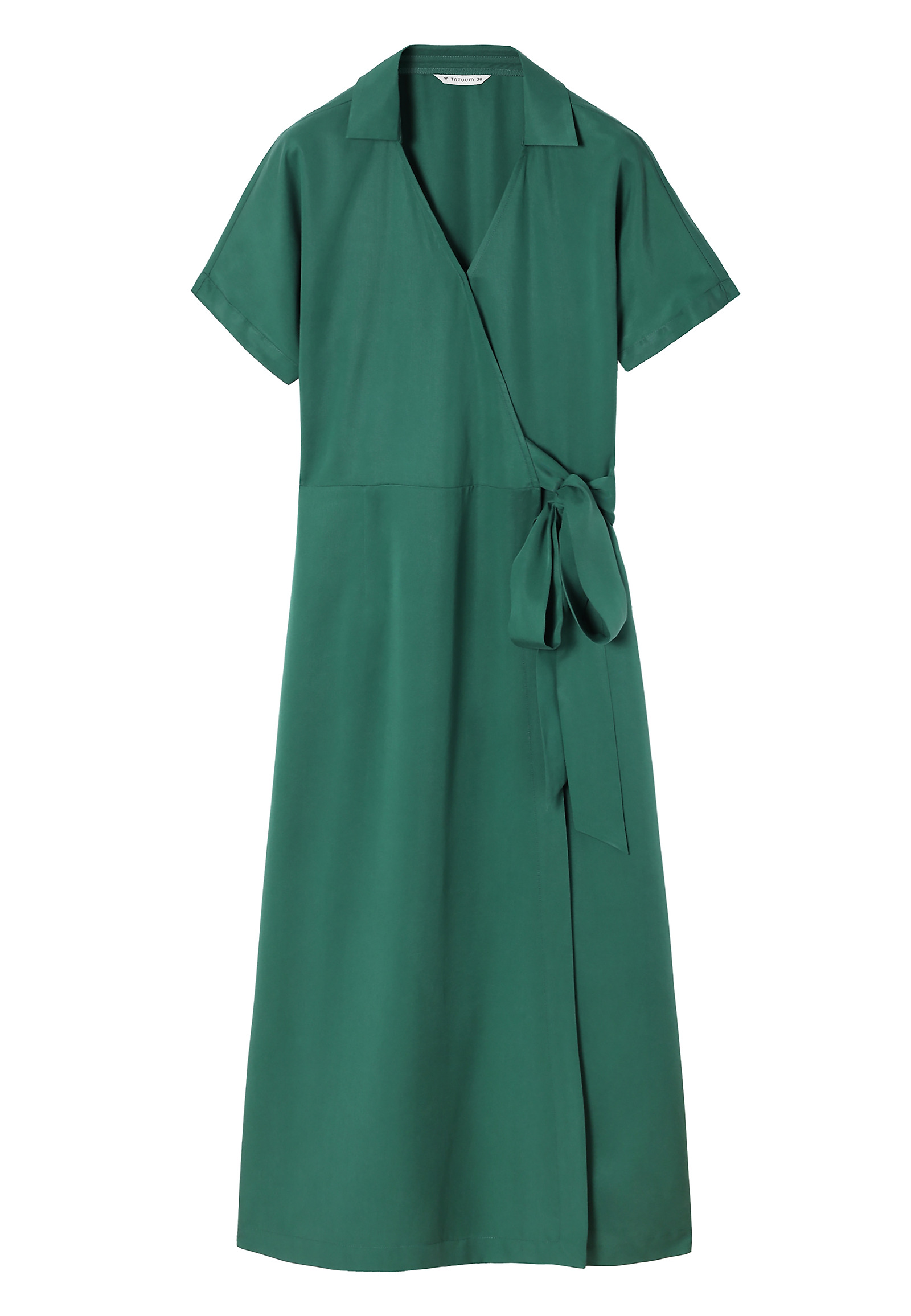 LADIES’ MIDI WRAP DRESS MADE FROM LYOCELL MATERIAL - ZERWI 1 LADIES’ MIDI WRAP DRESS MADE FROM LYOCELL MATERIAL - ZERWI 1 GREEN 98182