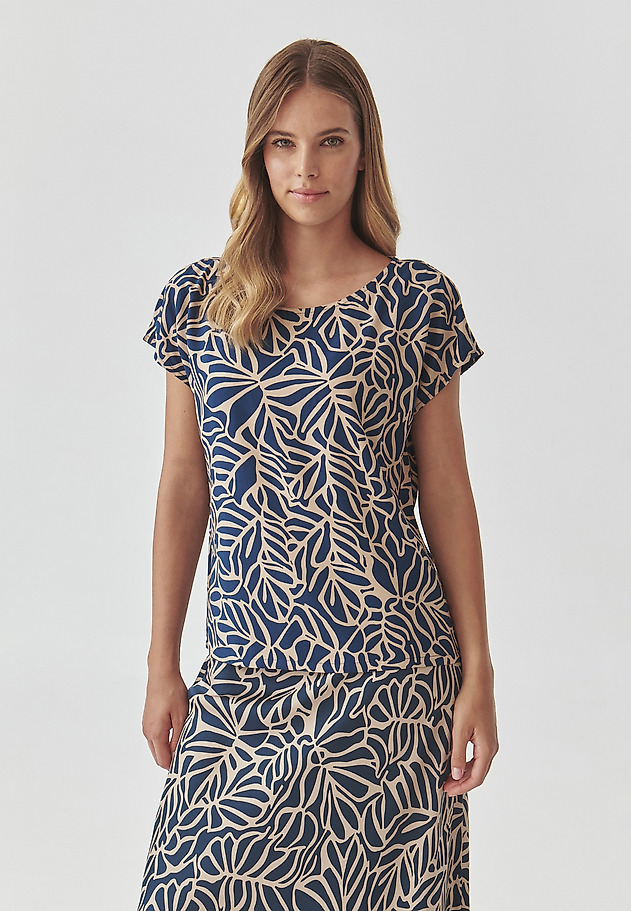 BLUZĂ DE DAMĂ, DIN VISCOZĂ, CU MODEL, CU MÂNECI MINI - PRINTI BLUZĂ DE DAMĂ, DIN VISCOZĂ, CU MODEL, CU MÂNECI MINI - PRINTI MULTICOLOR 3