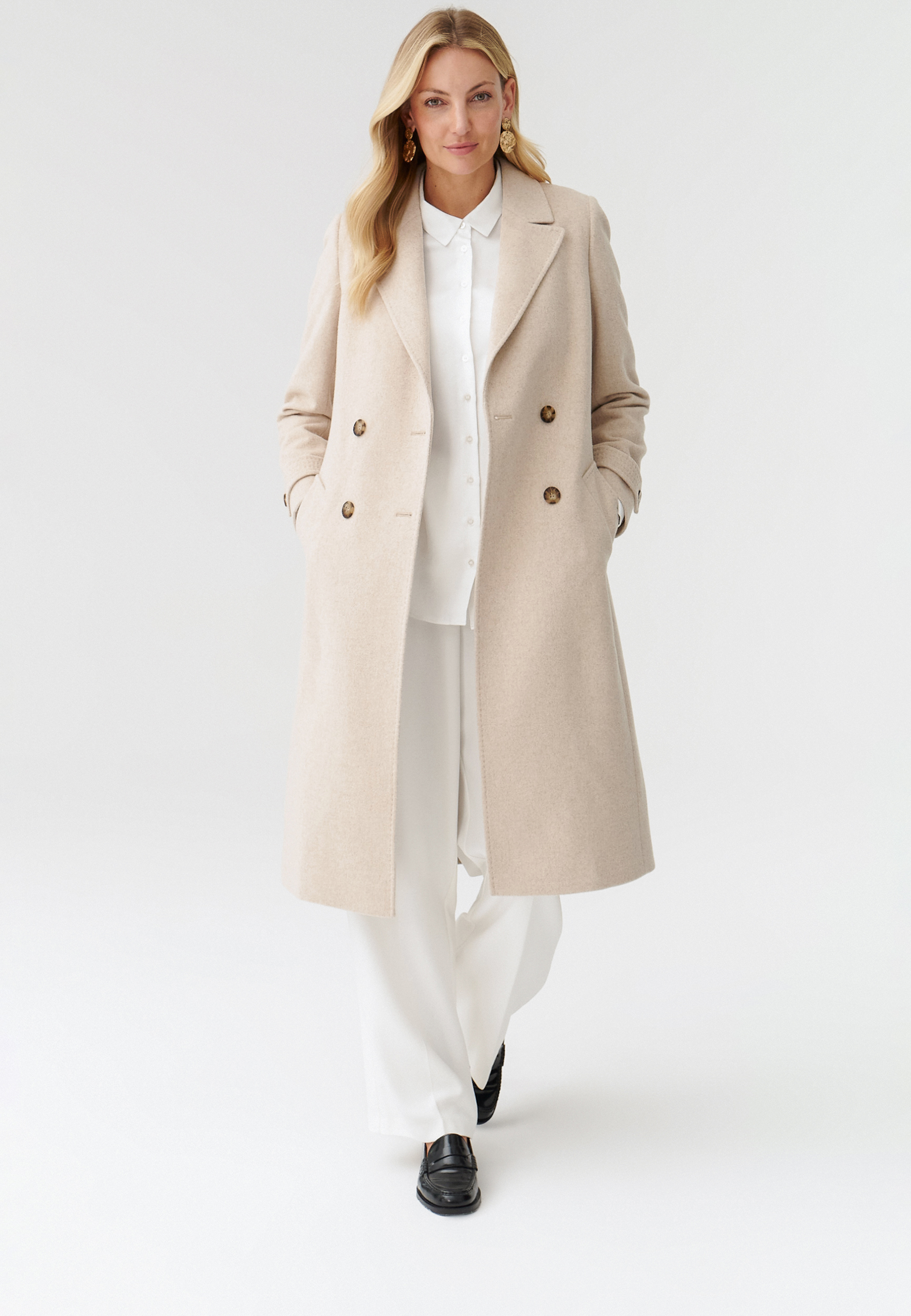 DÁMSKÝ STYLOVÝ KABÁT TEA BÉŽOVÁ 2