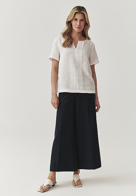 LADIES’ LINEN BLOUSE - PEMILIANA WHITE 2