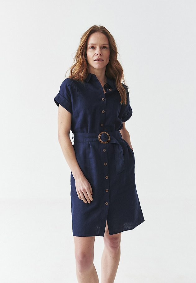 LINEN SCHMISSERIE WITH EMBROIDERY - SALIMA 1 LINEN SCHMISSERIE WITH EMBROIDERY - SALIMA 1 NIEBIESKI 7