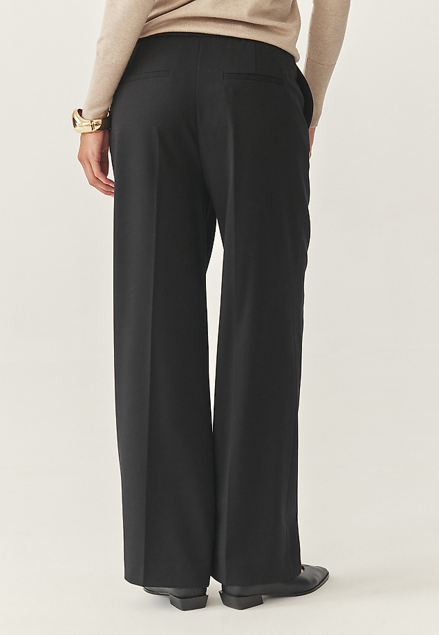 ELEGANT WIDE LEG TROUSERS WITH CREASES - MINTO ELEGANT WIDE LEG TROUSERS WITH CREASES - MINTO BLACK 4