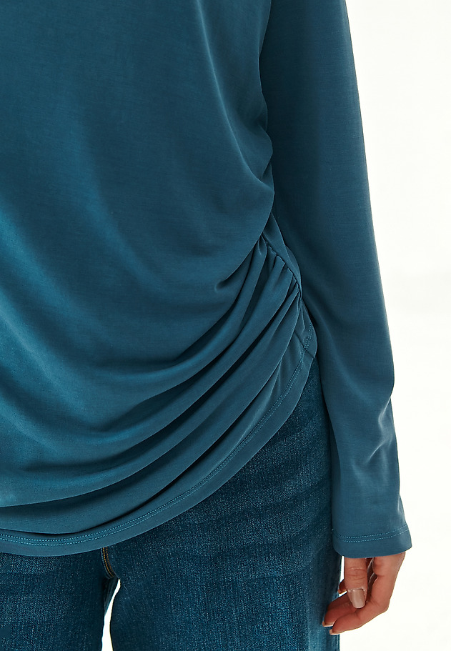 LADIES' DRAPED BLOUSE MEWOKO LADIES' DRAPED BLOUSE MEWOKO BLUE 4