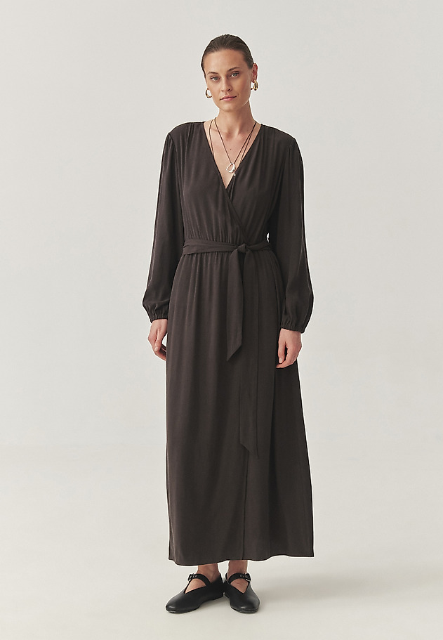 FABRIC DRESS WITH LYOCELL - OSIA FABRIC DRESS WITH LYOCELL - OSIA BROWN 2