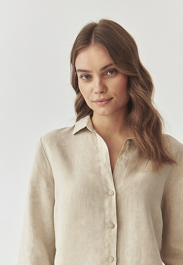 LADIES’ CLASSIC LINEN SHIRT - GONIKA 1 LADIES’ CLASSIC LINEN SHIRT - GONIKA 1 BEŻOWY 5