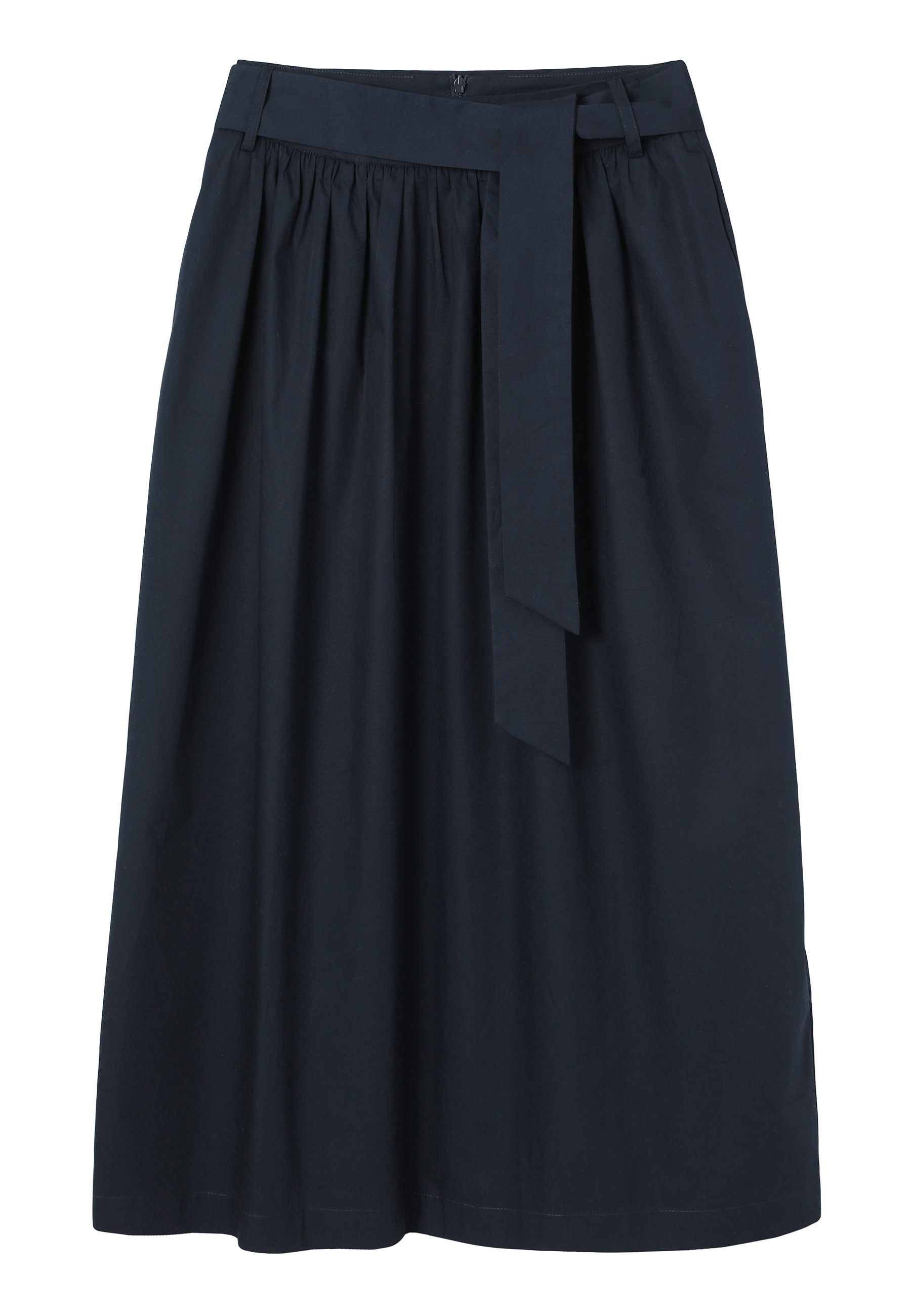 BAWEŁNIANA SPÓDNICA MIDI - MORA GRANATOWY 2