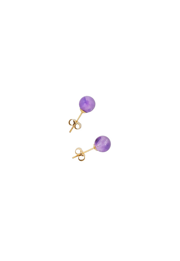 BALL-SHAPED EARRINGS WITH NATURAL AMETHYST- DOTA BALL-SHAPED EARRINGS WITH NATURAL AMETHYST- DOTA PURPLE 3