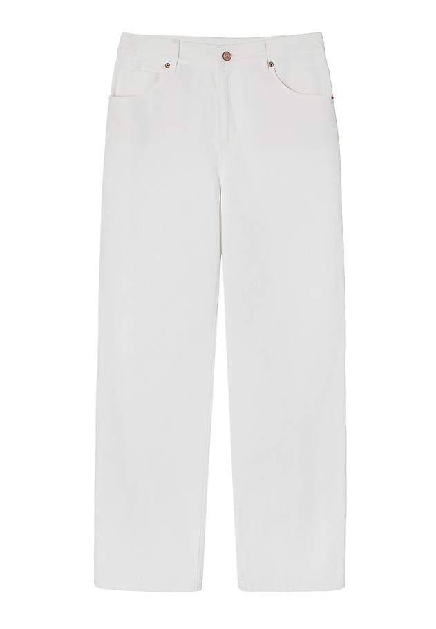 PANTALONI DIN DENIM, CU CRAC LARG — RISO 1 PANTALONI DIN DENIM, CU CRAC LARG — RISO 1 ALB 5