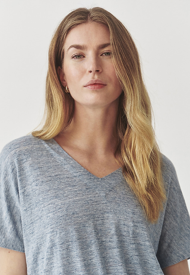 LADIES’ LINEN OVERSIZED BLOUSE - STENA 1 LADIES’ LINEN OVERSIZED BLOUSE - STENA 1 BLUE 4