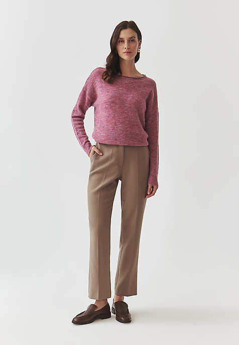 CLASSIC LADIES' JUMPER WITH BOAT NECKLINE — FLUFKO PURPLE 2