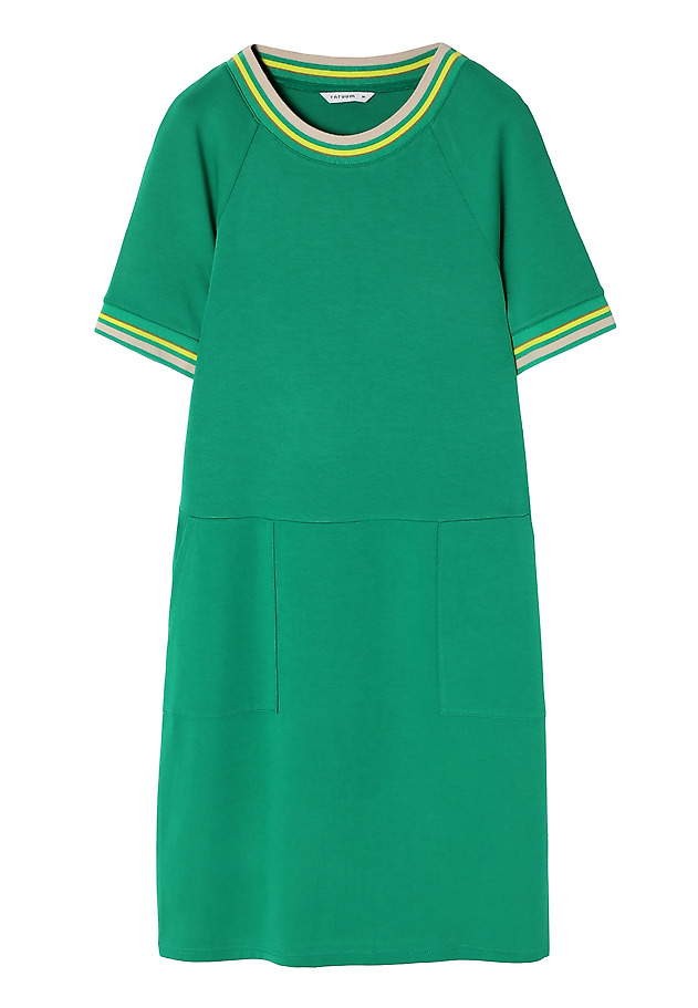 LADIES’ DRESS WITH STRIPED RIB AND AN ELASTIC - CAMILA LADIES’ DRESS WITH STRIPED RIB AND AN ELASTIC - CAMILA ZIELONY 8