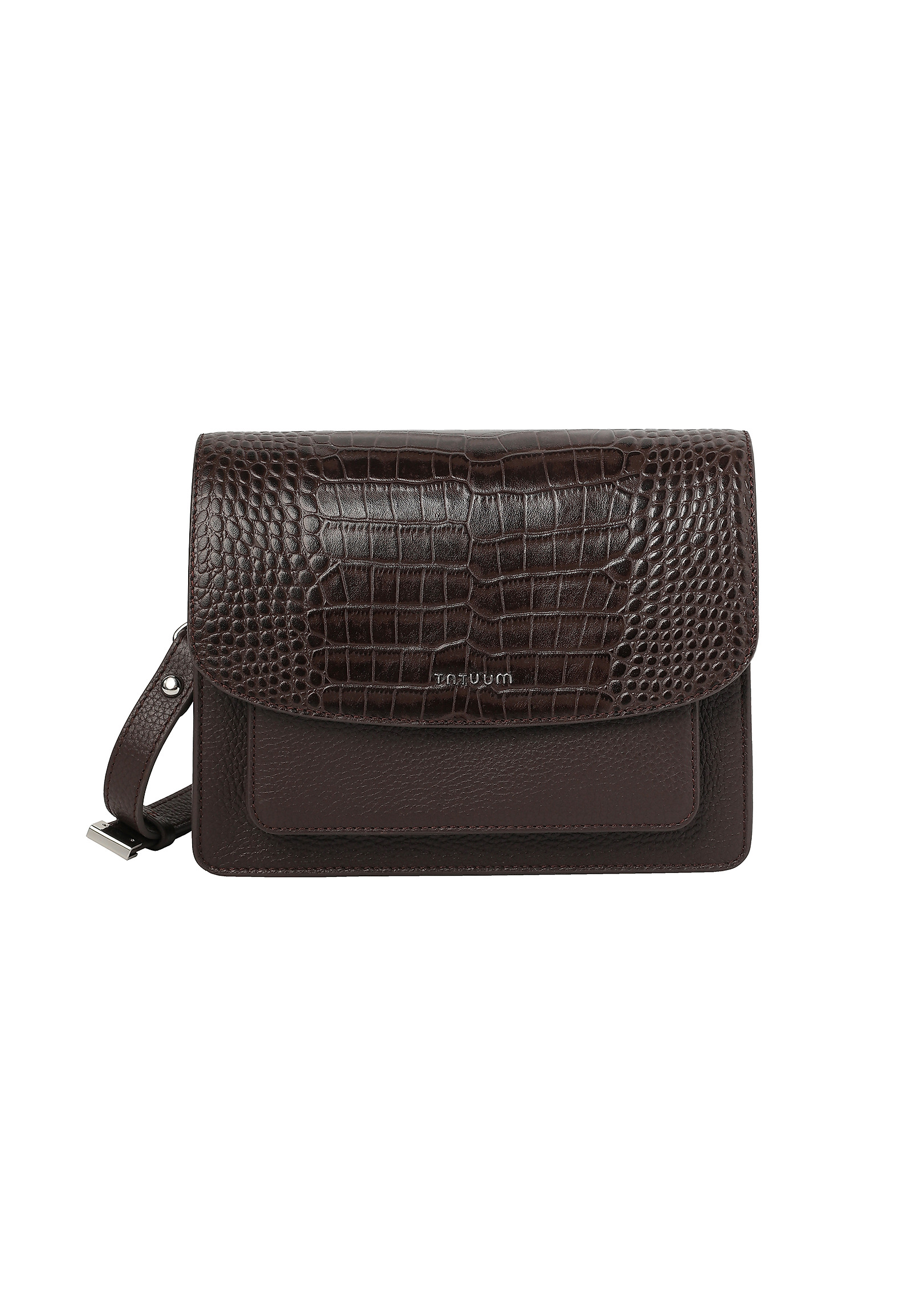 LEATHER MESSENGER BAG WITH EMBOSSING - SAVANNA LEATHER MESSENGER BAG WITH EMBOSSING - SAVANNA BROWN 115084