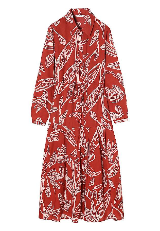 PATTERNED LADIES’ COTTON DRESS WITH A COLLAR - RUDIA PATTERNED LADIES’ COTTON DRESS WITH A COLLAR - RUDIA MULTIKOLOR 7