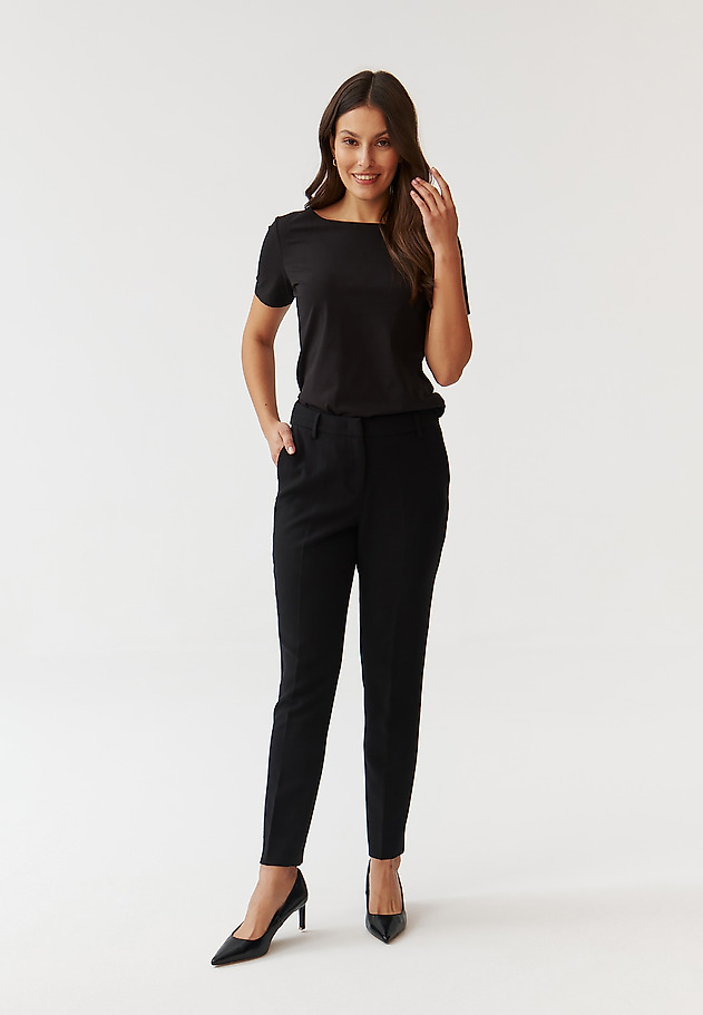 ELEGANCKIE DAMSKIE SPODNIE TKANINOWE - RIANA ELEGANCKIE DAMSKIE SPODNIE TKANINOWE - RIANA CZARNY 1