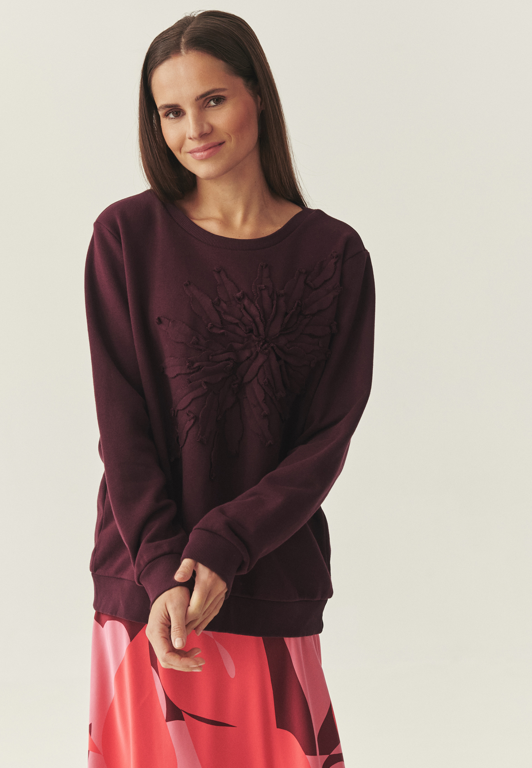 CASUALOWA WZORZYSTA BLUZA- ELTER CZERWONY 2