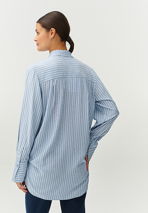 LADIES’ STRIPED TUNIC SHIRT - MALIBU 1 BLUE 2