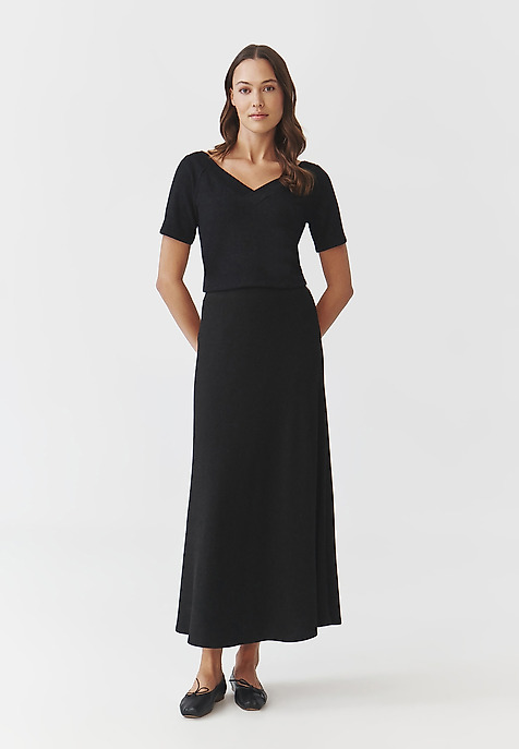 KNITTED SKIRT WITH METALLISED YARN — LUMINA BLACK 2