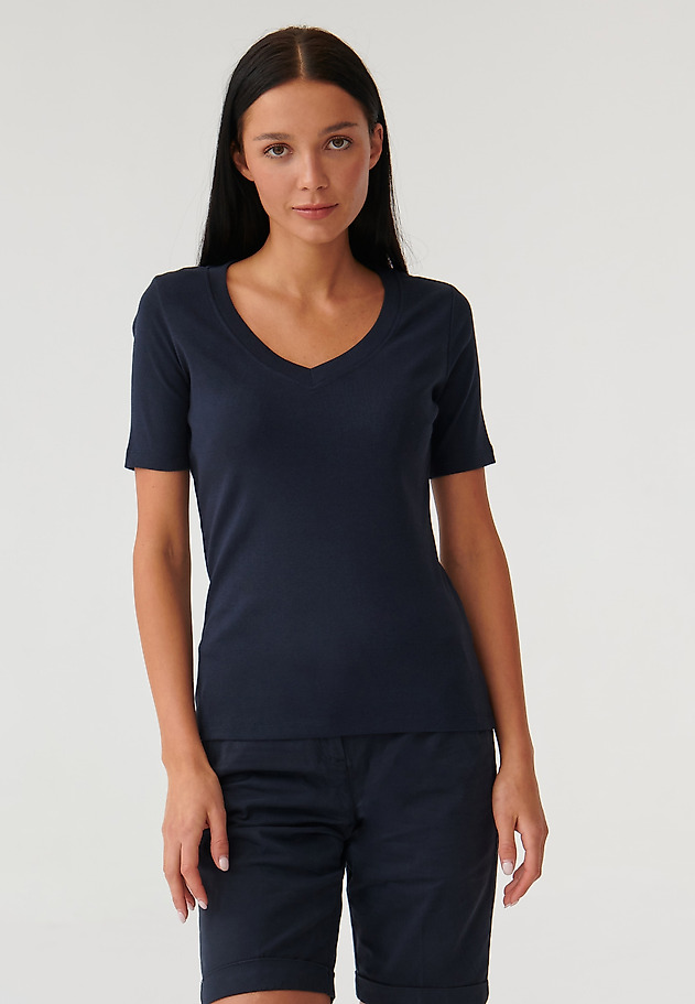 LADIES' T-SHIRT MADE FROM COTTON NOTA LADIES' T-SHIRT MADE FROM COTTON NOTA NAVY BLUE 5