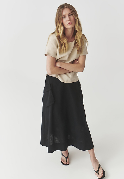 LADIES’ BREATHABLE SKIRT WITH SEWN-IN POCKETS - KONI 2 BLACK 2