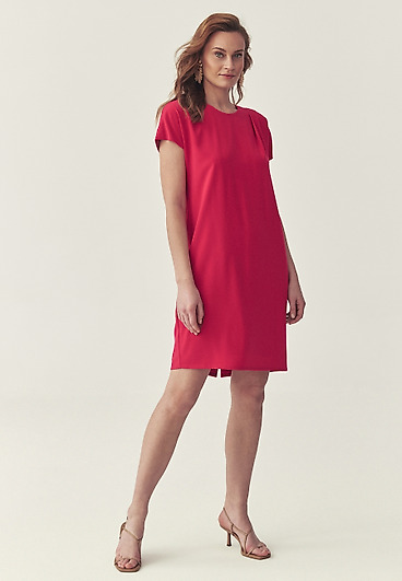 RÓŻOWA SUKIENKA Z TKANINY - ZIMONNA RÓŻOWA SUKIENKA Z TKANINY - ZIMONNA