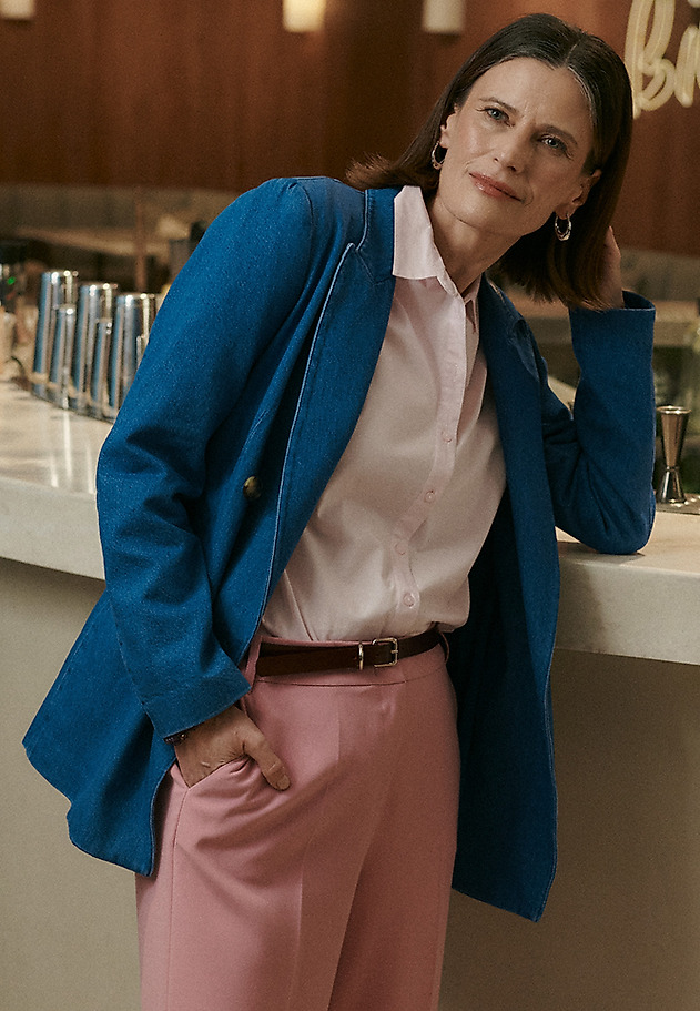 COTTON SHIRT WITH WAISTBAND — ELISHA COTTON SHIRT WITH WAISTBAND — ELISHA RÓŻOWY 1