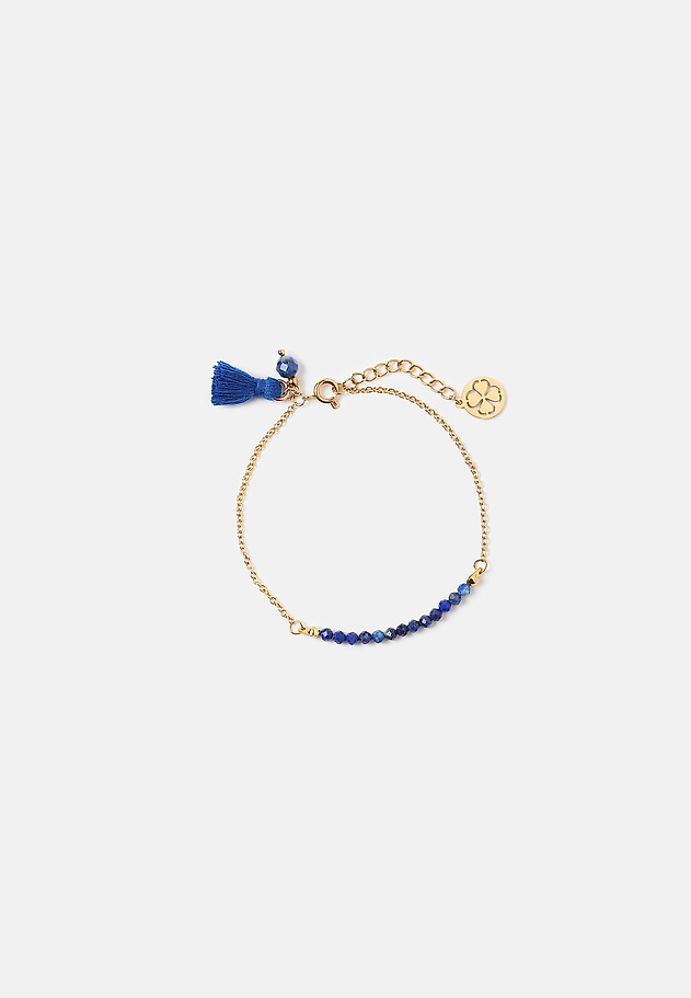 TATUUM TREASURES: POZŁACANA BRANSOLETKA DAMSKA Z LAPISEM LAZULI CORILA TATUUM TREASURES: POZŁACANA BRANSOLETKA DAMSKA Z LAPISEM LAZULI CORILA ZŁOTY 1