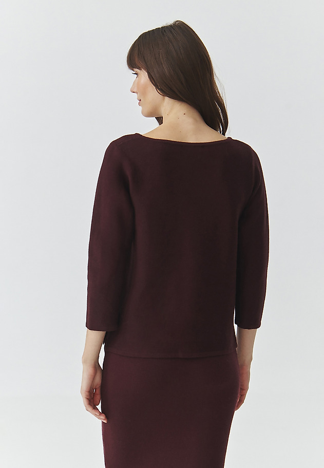 CLASSIC LADIES' JUMPER WITH 3/4 SLEEVES AND POCKETS — ADELLE CLASSIC LADIES' JUMPER WITH 3/4 SLEEVES AND POCKETS — ADELLE FIOLETOWY 3