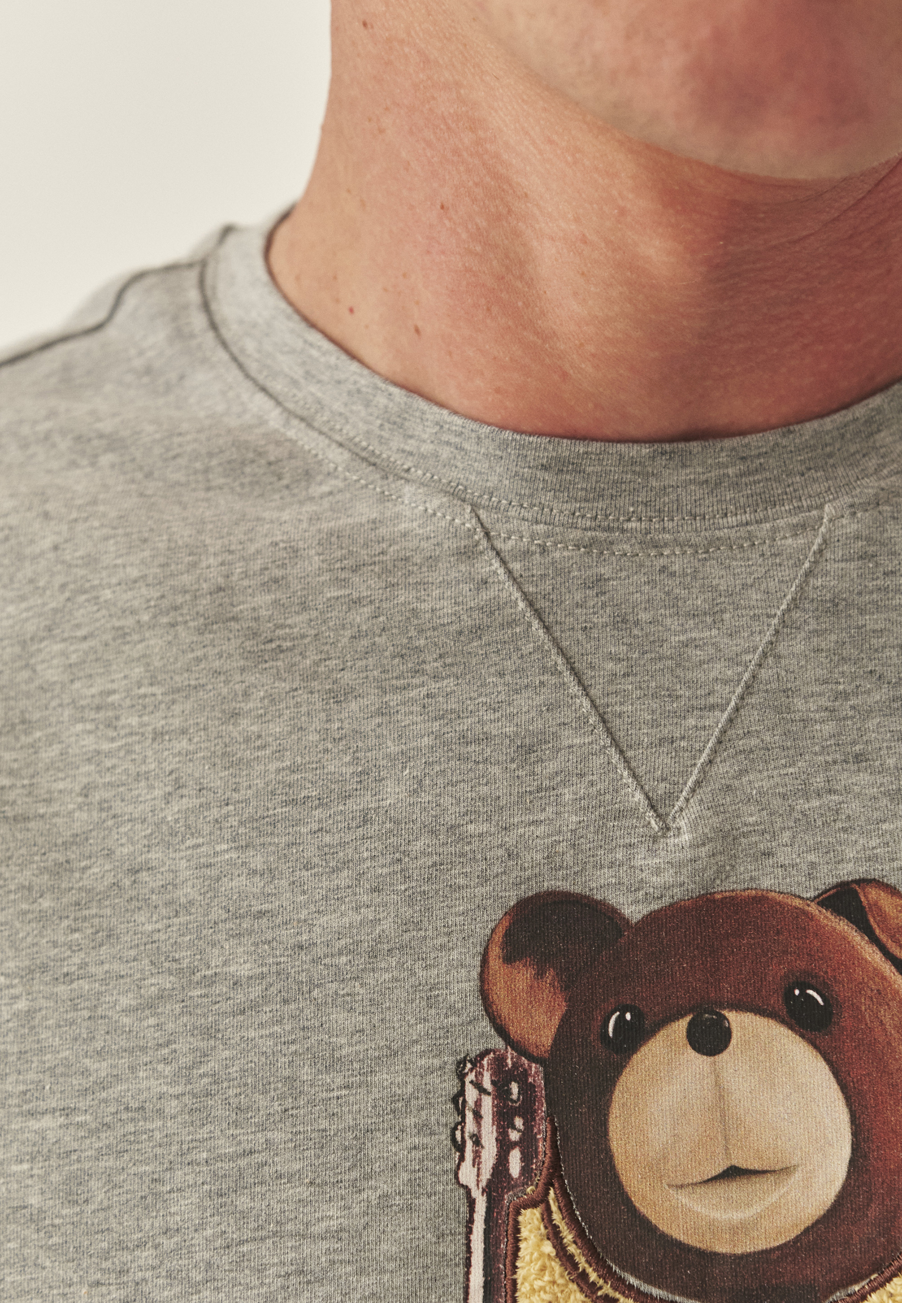 KLASYCZNY T-SHIRT Z BAJKOWYM WZOREM - FRANKO SZARY 2