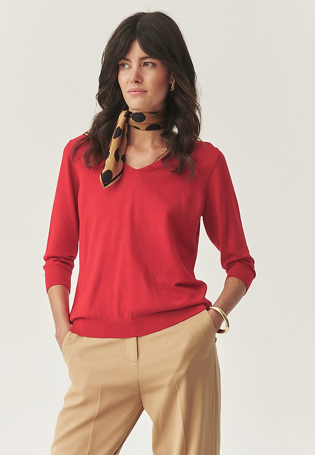 FITTED COTTON JUMPER - VICA FITTED COTTON JUMPER - VICA RED 2