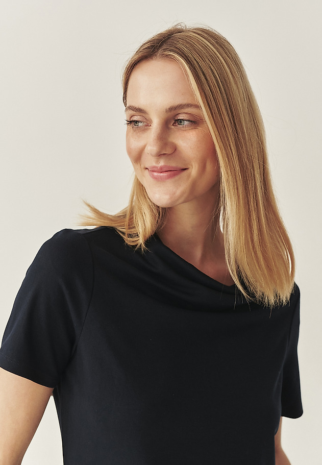CLASSIC BLOUSE WITH MODAL - LUCA CLASSIC BLOUSE WITH MODAL - LUCA NAVY BLUE 1
