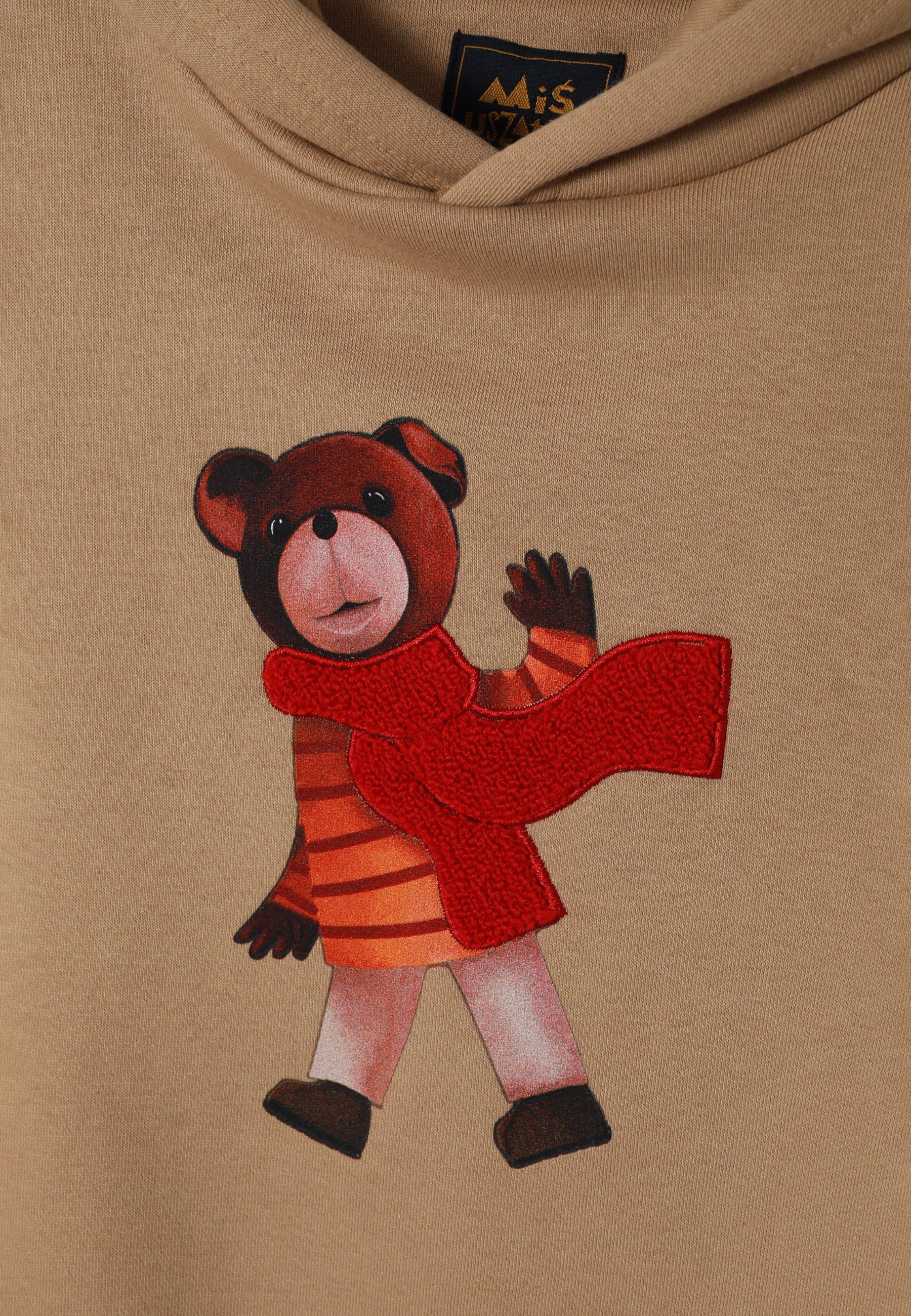 DZIANINOWA BLUZA DZIECIĘCA Z MOTYWEM MISIA USZATKA — OLI BEŻOWY 2