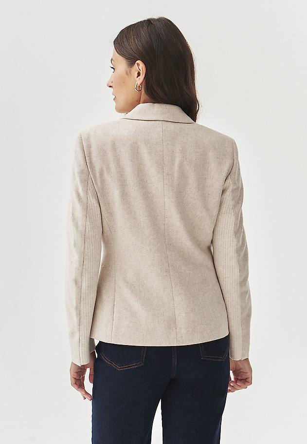 LADIES' FABRIC MELANGE JACKET - SUZIKA LADIES' FABRIC MELANGE JACKET - SUZIKA BEŻOWY 4