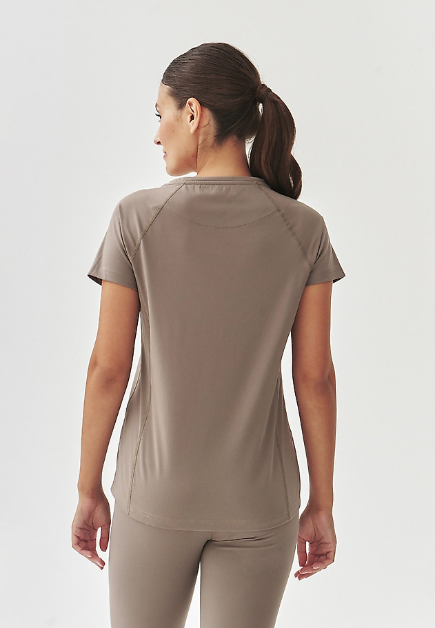 LADIES' KNITTED BLOUSE WITH SHORT SLEEVES - ELENA LADIES' KNITTED BLOUSE WITH SHORT SLEEVES - ELENA BEŻOWY 4