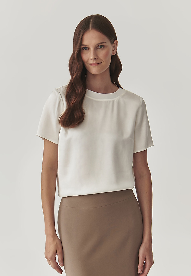 LADIES’ SHORT-SLEEVED BLOUSE - MALTO LADIES’ SHORT-SLEEVED BLOUSE - MALTO ECRU 1