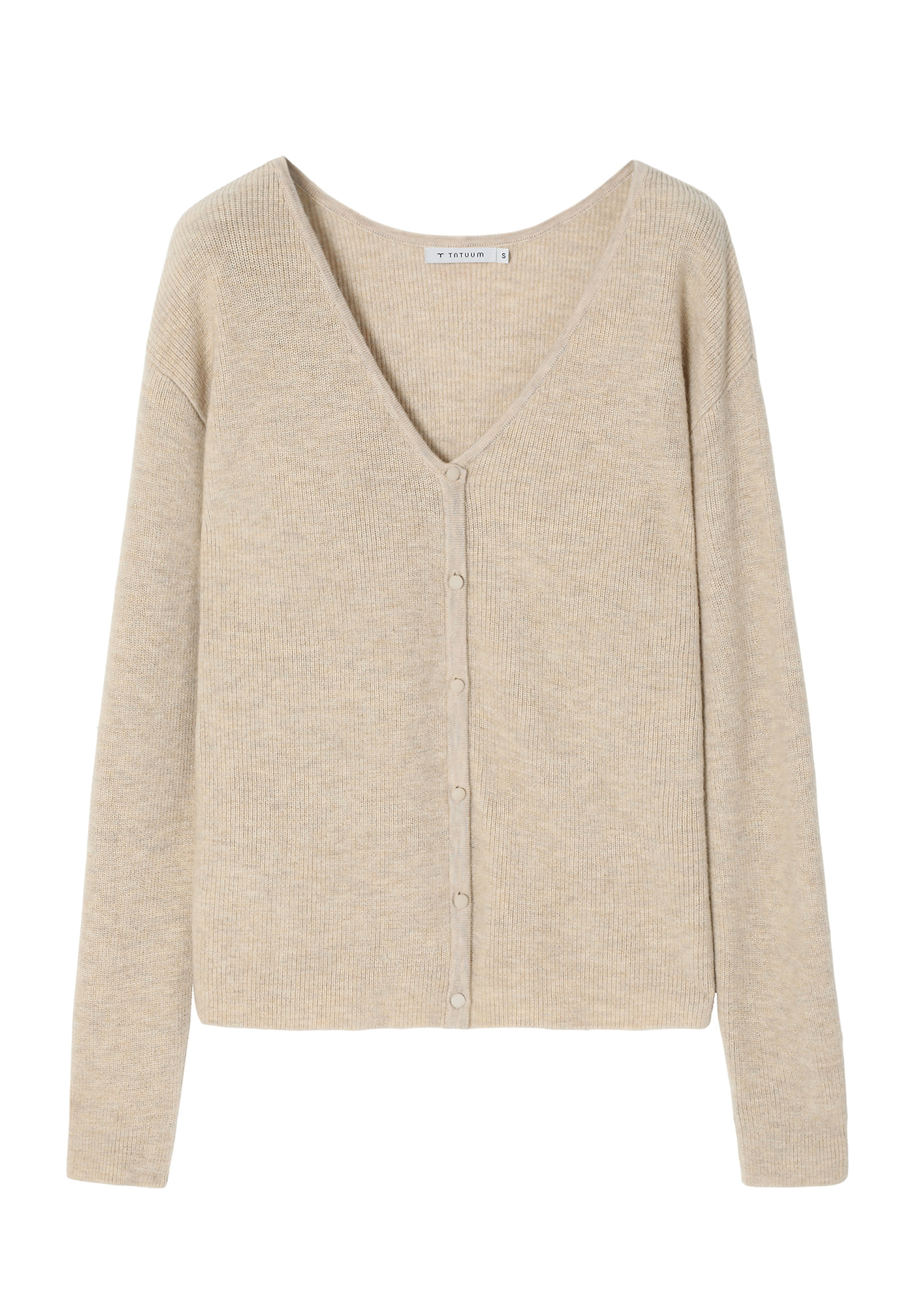 LADIES' UNBUTTONED JUMPER IN MERINO WOOL — ELLA LADIES' UNBUTTONED JUMPER IN MERINO WOOL — ELLA BEIGE 104876