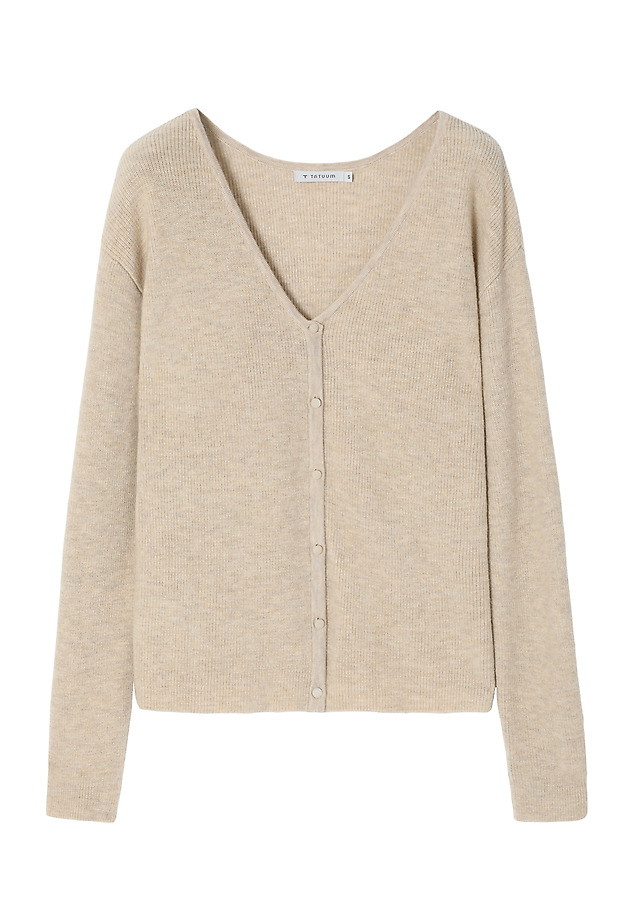 ROZPINANY SWETER DAMSKI Z WEŁNY MERINO — ELLA ROZPINANY SWETER DAMSKI Z WEŁNY MERINO — ELLA BEŻOWY 7