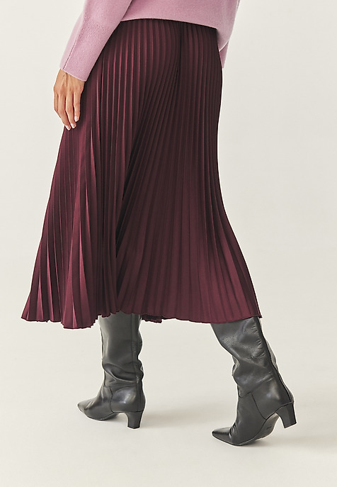 PLEATED MIDI SKIRT - BRIMI RED 2
