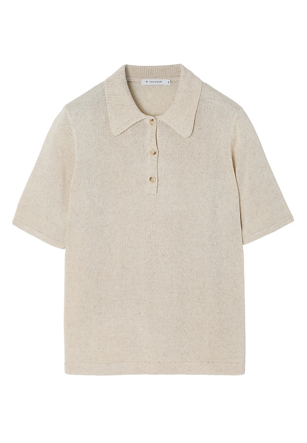 KNITTED BLOUSE WITH LYOCELL AND LINEN — HILDA KNITTED BLOUSE WITH LYOCELL AND LINEN — HILDA BEIGE 7