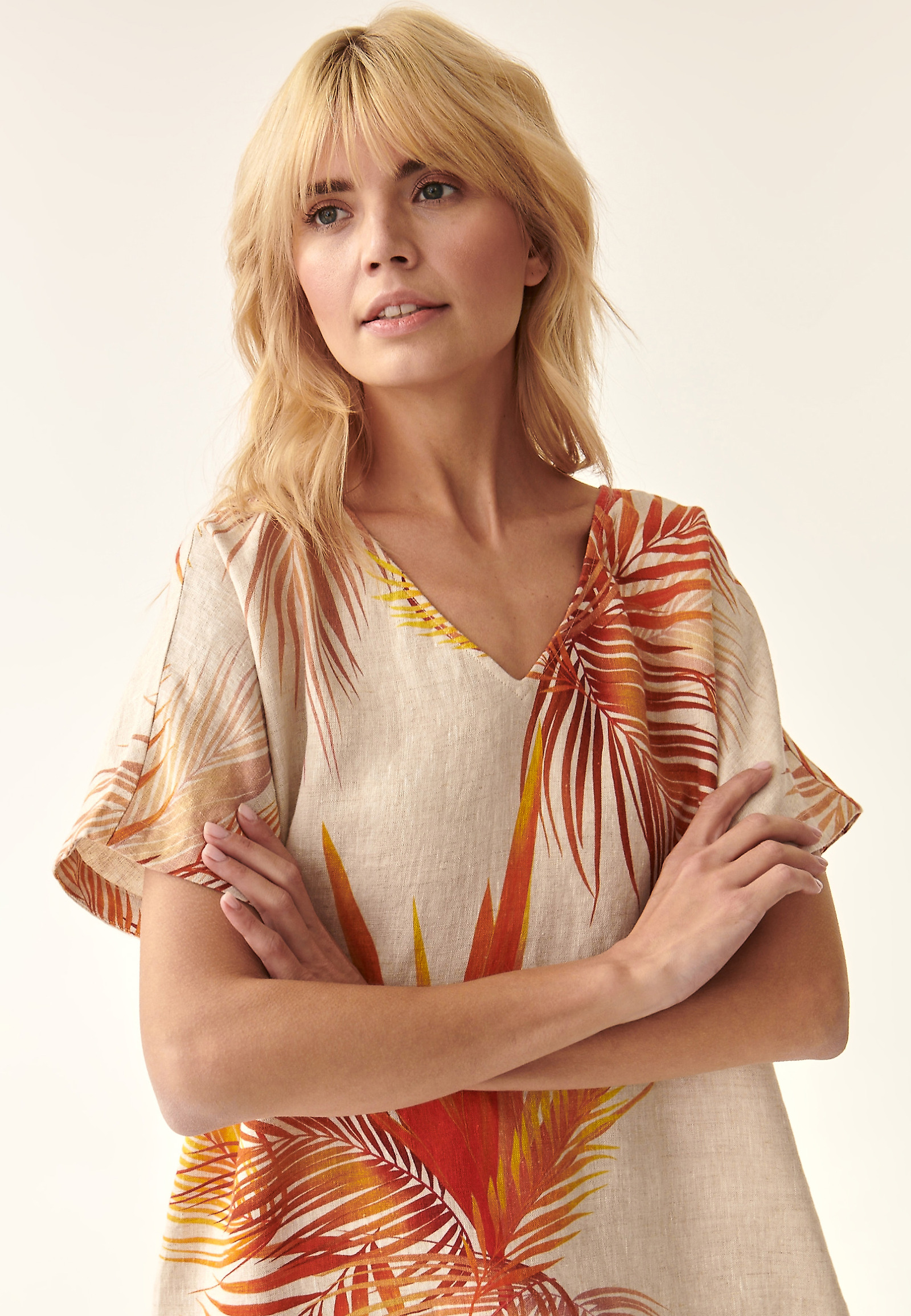LNĚNÉ ŠATY OVERSIZE OWERTI 1 LNĚNÉ ŠATY OVERSIZE OWERTI 1 VÍCEBAREVNÝ 88410