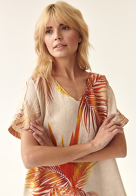 LINEN OVERSIZED DRESS OWERTI 1 MULTICOLOR 2
